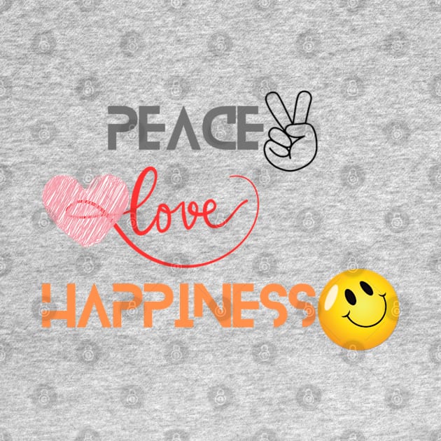 Peace, Love & Happiness - Quote Printed by Sahila Shopping